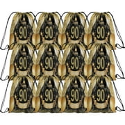 12 Pieces 90th Candy Drawstring Bag, Drawstring Goodie Favor Bags for Birthday Party Decorations (F)